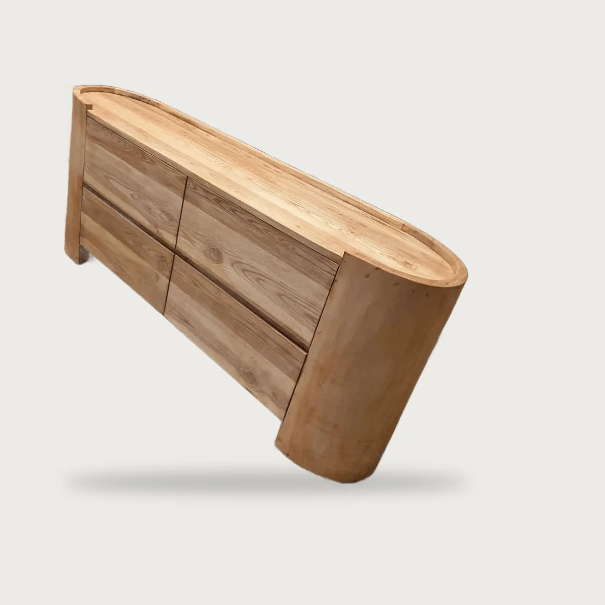 Curved ash cupboard, with dimensions