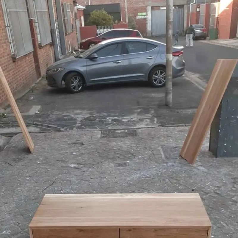 Oak floating vanity